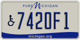 Michigan, Vehicles for disabled persons (1234A5)