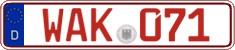 German license plate, Red license plates