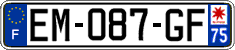 French license plate, SIV (ordinary)