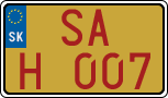 License plate of Slovakia, Oldtimers