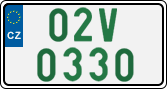 License plate of the Czech Republic, Oldtimers (2001)