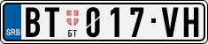 License plate of Serbia, Cars