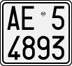 License plate of Italy, Motorcycles (1994 year series)