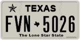 Texas, Regular plates (2012) (АBC-1234)
