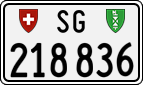 License plate of Switzerland, Cars
