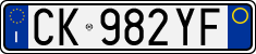 License plate of Italy, Cars (1994 year series)