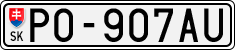 License plate of Slovakia, Cars