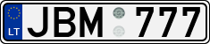 License plate of Lithuania, Cars