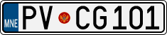 License plate of Montenegro, Cars