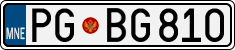 License plate of Montenegro, Cars