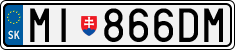 License plate of Slovakia, Cars