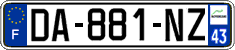French license plate, SIV (ordinary)