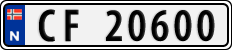 License plate of Norway, Cars