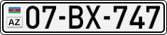 License plate of Azerbaijan, Cars