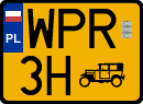 License plates of Poland, Oldtimers