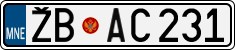 License plate of Montenegro, Cars