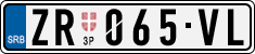 License plate of Serbia, Cars