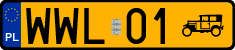 License plates of Poland, Oldtimers