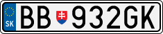 License plate of Slovakia, Cars