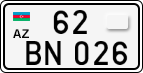 License plate of Azerbaijan, Cars