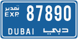 License plate of the UAE, Dubai, Export transit plates