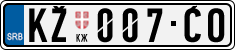 License plate of Serbia, Cars