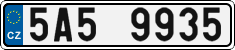 License plate of the Czech Republic, Cars (2001)