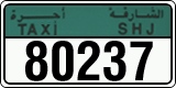 License plate of the UAE, Sharjah, Taxi