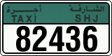 License plate of the UAE, Sharjah, Taxi