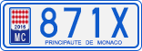 License plate of Monaco, Cars
