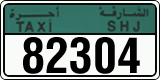 License plate of the UAE, Sharjah, Taxi