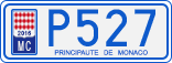 License plate of Monaco, Cars