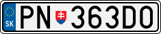 License plate of Slovakia, Cars