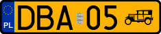 License plates of Poland, Oldtimers