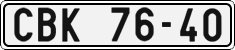 License plate of the Czech Republic, Cars (1960)
