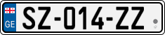 License plate of Georgia, Cars (2014)