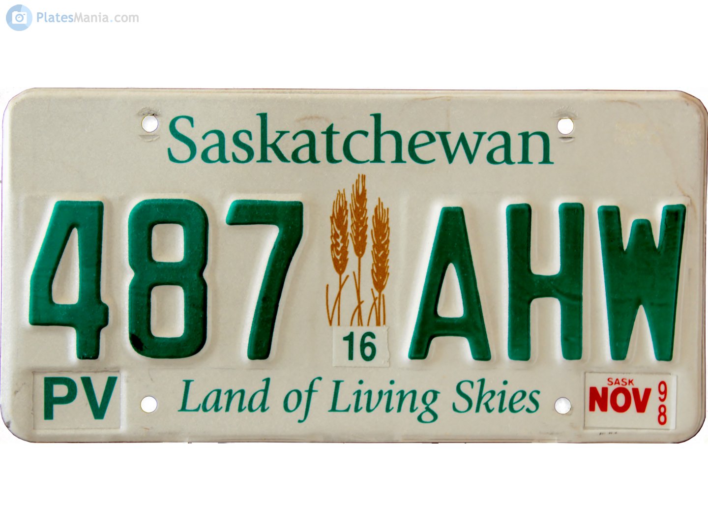 487 AHW, License plate without vehicle 