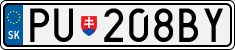 License plate of Slovakia, Cars