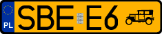 License plates of Poland, Oldtimers
