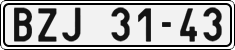 License plate of the Czech Republic, Cars (1960)