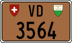 License plate of Switzerland, Except vehicles and snowmobiles (brown)