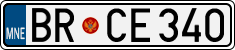 License plate of Montenegro, Cars