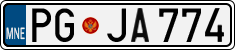 License plate of Montenegro, Cars