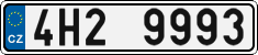 License plate of the Czech Republic, Cars (2001)