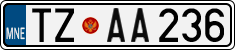License plate of Montenegro, Cars