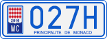 License plate of Monaco, Cars