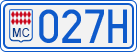 License plate of Monaco, Cars