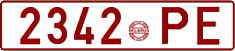 License plate Belarus, Cars (1992)