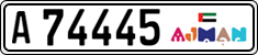 License plate of the UAE, Ajman, Cars