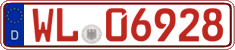 German license plate, Red license plates